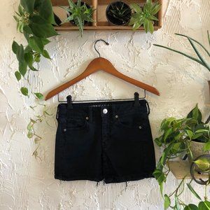 AEO Ne(X)t Level Stretch Black Midi Shorts Size 2